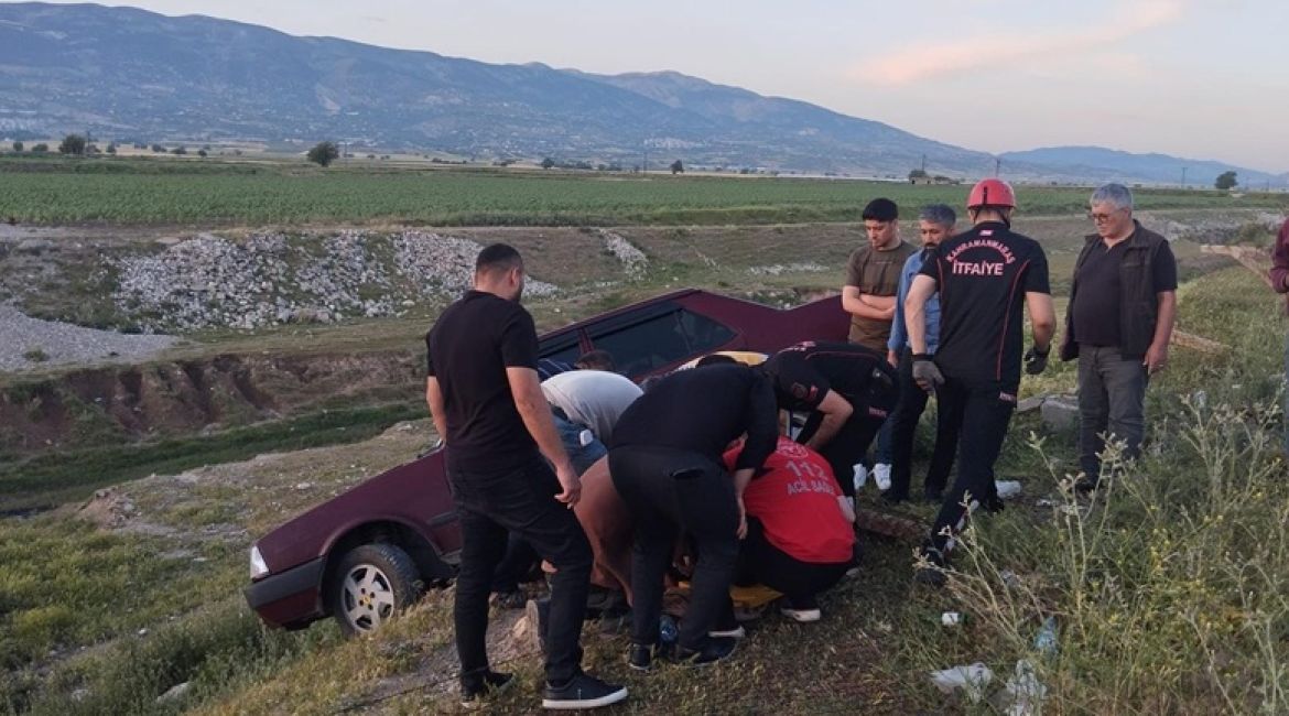 Kahramanmaraş’ta Otomobil Yoldan Çıktı: 1 Yaralı